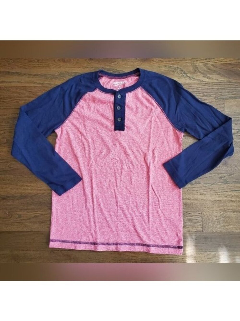 ARIZONA Boys Medium 10/12 pink/blue henley